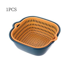Small Kitchen Double Drain Basket Bowl Washing Storage Basket Strainers Bowls Drainer Vegetable Cleaning Tool