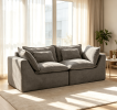 74.8" Width Cloud Couch Oversized Modular Sectional Sofa True Relax Comfy Couches Wide&Deep Seat Sofas for Living Room Furniture Sets, Waffle Fabric