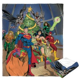 DC Comics Justice League Silk Touch Throw Blanket, 50" x 60", Holiday Team Work