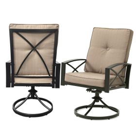 Outdoor Swivel Chairs, Patio Chair Rocker with Cushion (Set of 2)