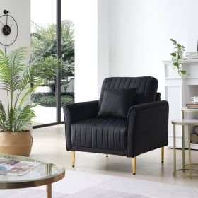 Modern Black Velvet Accent Chair