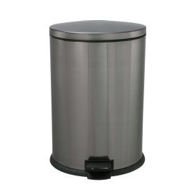 Better Homes & Gardens 10.5 Gallon Trash Can, Oval Kitchen Trash Can, Black Stainless Steel