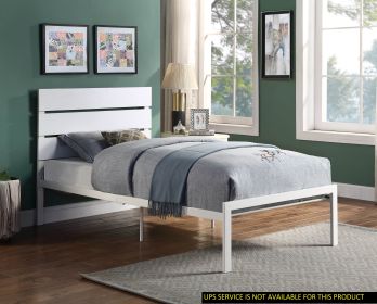 White Metal Frame Twin Size Bed