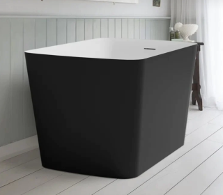 47" 100% Acrylic Freestanding Bathtub,Contemporary Soaking Tub,Matte Black bathtub