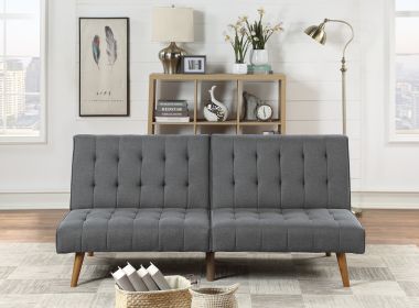 Blue Grey Modern Convertible Sofa