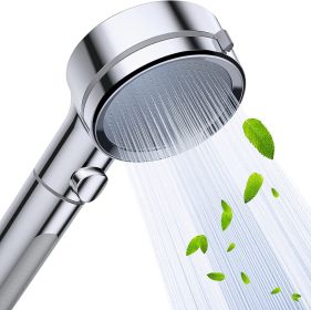 High Pressure Filtered Shower Head Handheld With ON OFF Switch;  3 Spray Setting Modes Without Hose