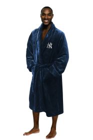 Yankees OFFICIAL MLB Men's L/XL Silk Touch Bath Robe; 26" x 47"