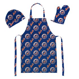 Mets OFFICIAL MLB 3-Piece Apron; Oven Mitt and Chef Hat Set