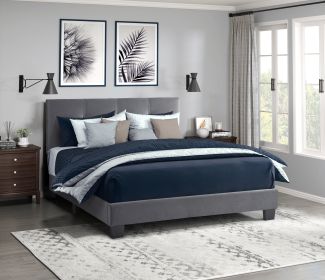 1pc Full Platform Bed Dark Gray