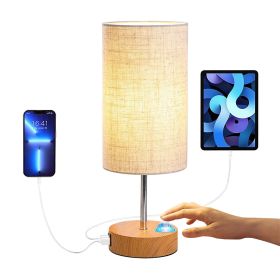 Touch Control Table Lamp 3-Way Dimmable Nightstand Beside Lamp for Bedroom Living Room Dual USB Ports LED Bulb Included