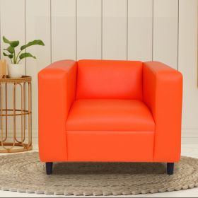 Orange Faux Leather Sofa Chair,