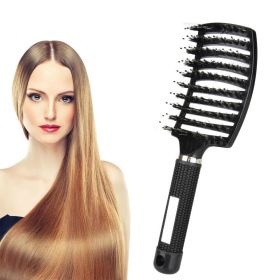 Curved Vented Boar Bristle Styling Hair Brush; For Any Hair Type Men Or Women