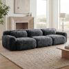 114''Soft And Fluffy Plush Fabric,Modular Sectional Sofa Couches,Ergonomic Design With Throw Pillows