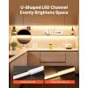 6-Pack 3.3 ft/1M U Shape LED Aluminum Channel, with Milky Cover, End Caps and Mounting Clips, Aluminum Profile for LED Strip Light Installations