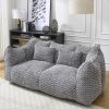 Soft beanbag chair with high resilience foam core for two people. The comfortable square recliner sofa is ideal for family members and friends engaged