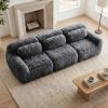 114''Soft And Fluffy Plush Fabric,Modular Sectional Sofa Couches,Ergonomic Design With Throw Pillows