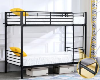 Twin Bunk Beds for kids (Color: Black)