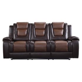 Modern Luxury Sofa Dual Reclining with Center Drop-Down (Color: as Pic)