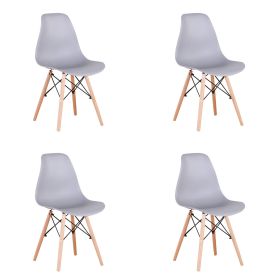 Set of 4 Modern Style Dining Chair, (Color: Gray)